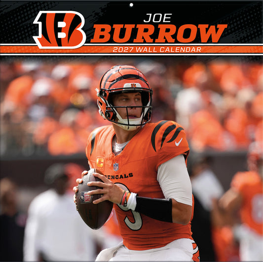 Cincinnati Bengals Joe Burrow 2027 Wall Calendar
