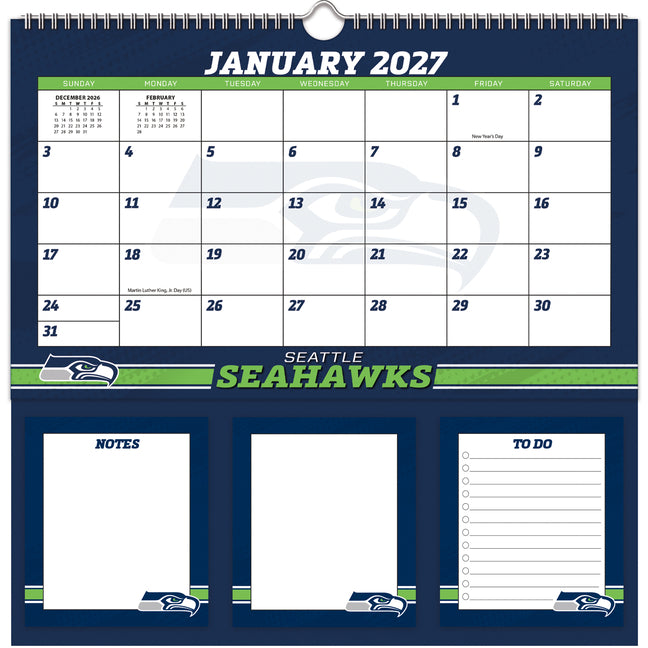 Seattle Seahawks 2027 Memomate Spiral Calendar