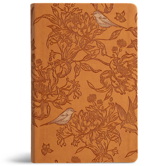 CSB Large Print Personal Size Reference Bible, Optimal Type, Digital Study Edition, Brown Floral Leathertouch, Indexed