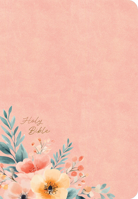 CSB Large Print Personal Size Reference Bible, Optimal Type, Digital Study Edition, Peach Floral Leathertouch, Indexed