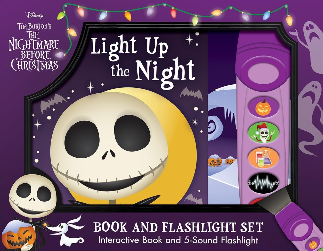 Disney Tim Burton's the Nightmare Before Christmas: Light Up the Night Book and 5-Sound Flashlight Set [With Battery]