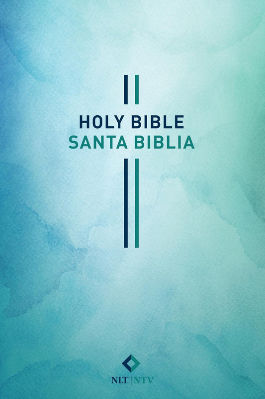 Bilingual Bible / Biblia Bilingue Nlt/Ntv (Softcover, Blue Watercolor)