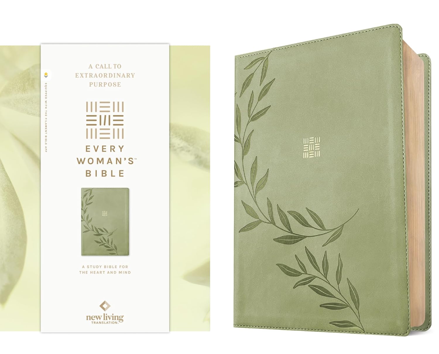 NLT Every Woman's Bible, Filament Enabled (Leatherlike, Olive Branch Green, Red Letter)