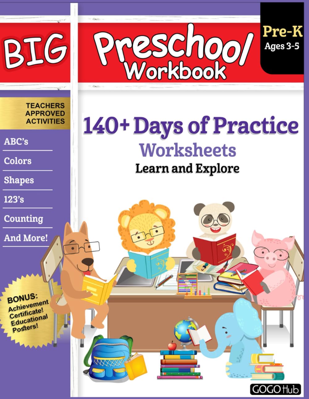 Big Preschool Workbook: Ages 3 - 5, 140+ Days of PreK Learning Materials, Fun Homeschool Curriculum Activities Help Pre K Kids Prep With Letter Tracin