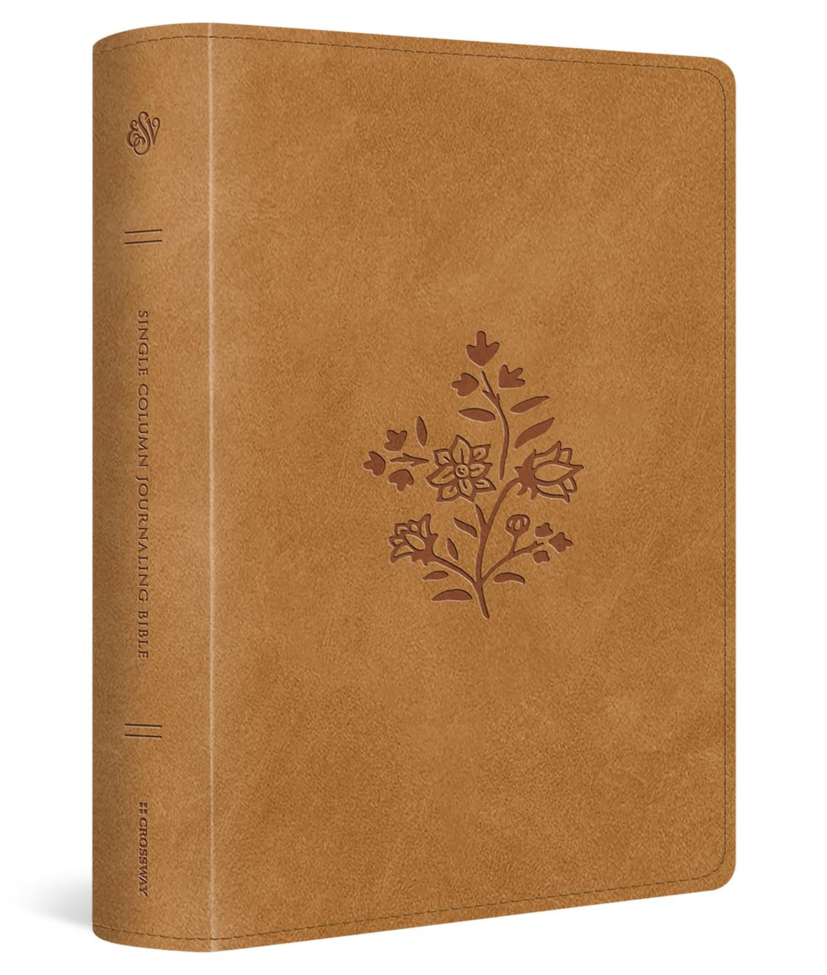 ESV Single Column Journaling Bible, Large Print (Trutone, Nubuck Caramel, Wildflower Design)