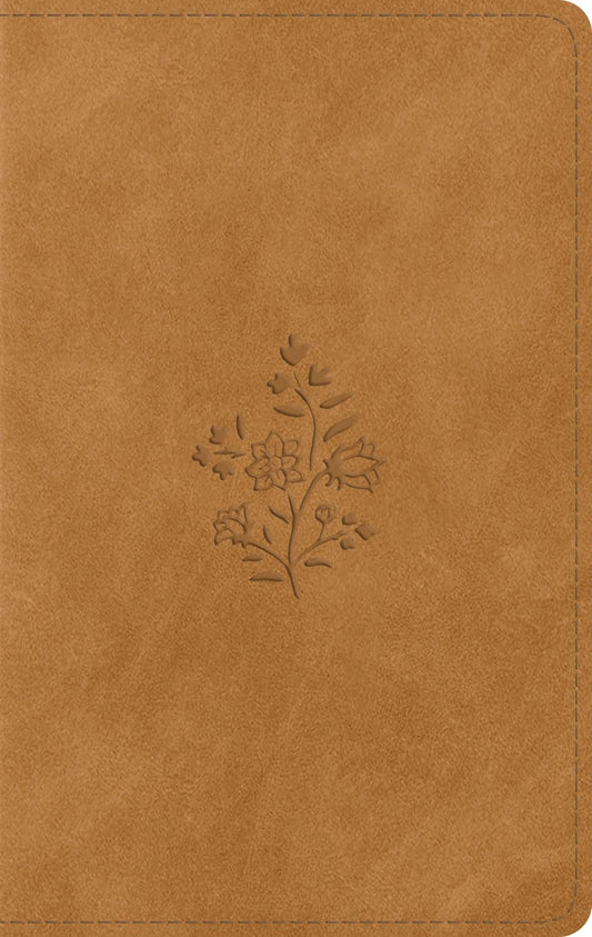ESV Giant Print Personal Size Bible, Red Letter, Thumb Indexed (Trutone, Nubuck Caramel, Wildflower Design)