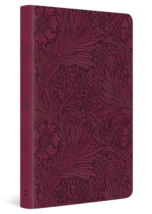 ESV Large Print Value Thinline Bible (Trutone, Raspberry, Floral Design)