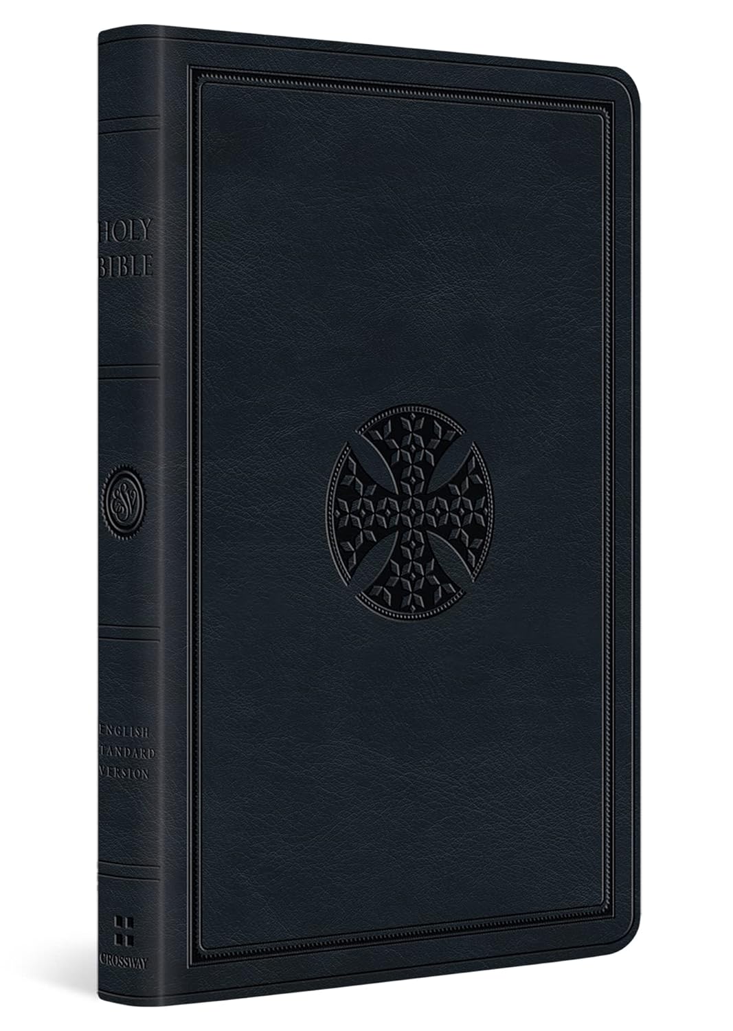 ESV Large Print Value Thinline Bible (Trutone, Navy, Mosaic Cross Design)