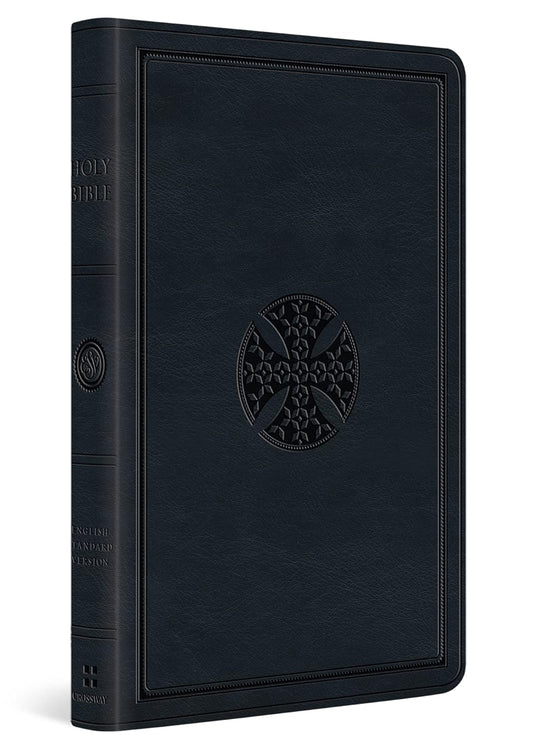 ESV Large Print Value Thinline Bible (Trutone, Navy, Mosaic Cross Design)