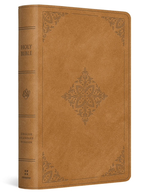 ESV Large Print Bible (Trutone, Nubuck Caramel, Fleur-De-Lis Design)
