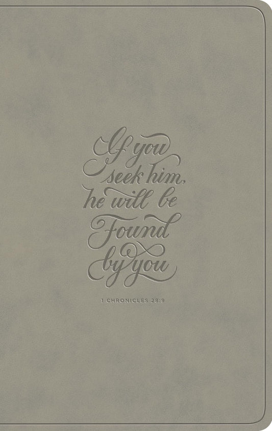 ESV Large Print Value Thinline Bible (Trutone, Stone, 1 Chronicles 28:9 Design)