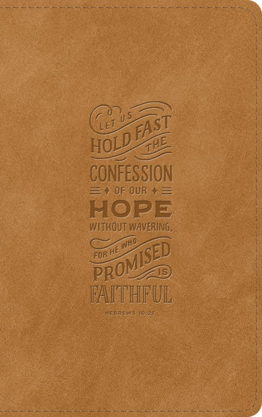 ESV Thinline Bible, Red Letter (Trutone, Nubuck Caramel, Hebrews 10:23 Design)