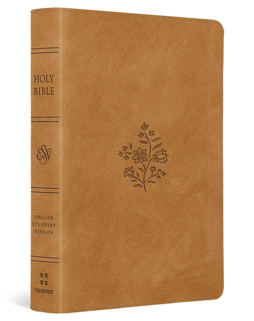 ESV Large Print Compact Bible, Red Letter (Trutone, Nubuck Caramel, Wildflower Design)