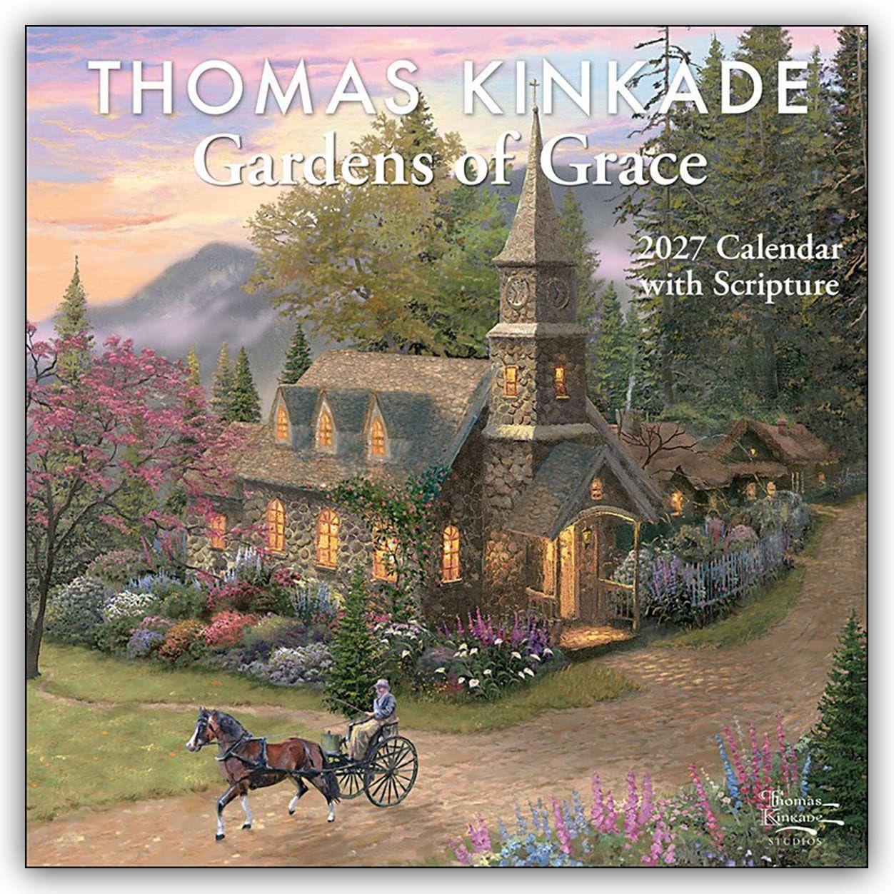 Thomas Kinkade Gardens of Grace 2027 Wall Calendar with Scripture