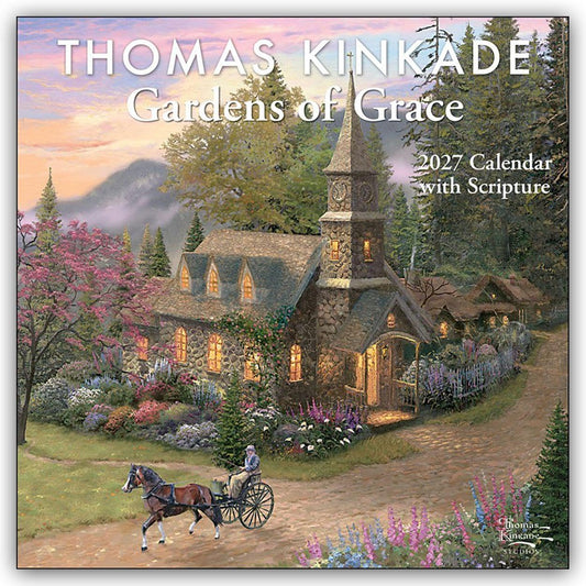 Thomas Kinkade Gardens of Grace 2027 Wall Calendar with Scripture