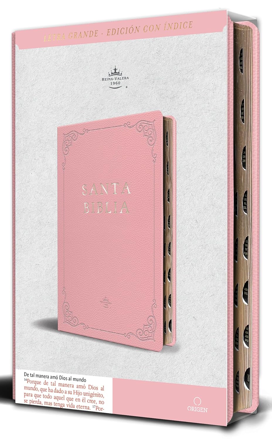 Biblia Rvr 1960 Letra Grande Tamano Manual, Piel Rosada Con Indice / Spanish Bible Rvr 1960 Handy Size Large Print Leathersoft Pink with Index