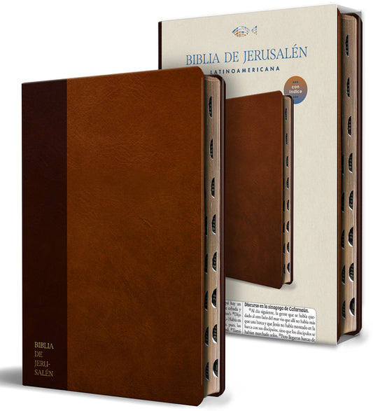 Biblia Catolica Biblia de Jerusalen Latinoamericana Simil Piel Marron Con Indice / Spanish Catholic Jerusalem Bible, Brown Leathersoft with Index