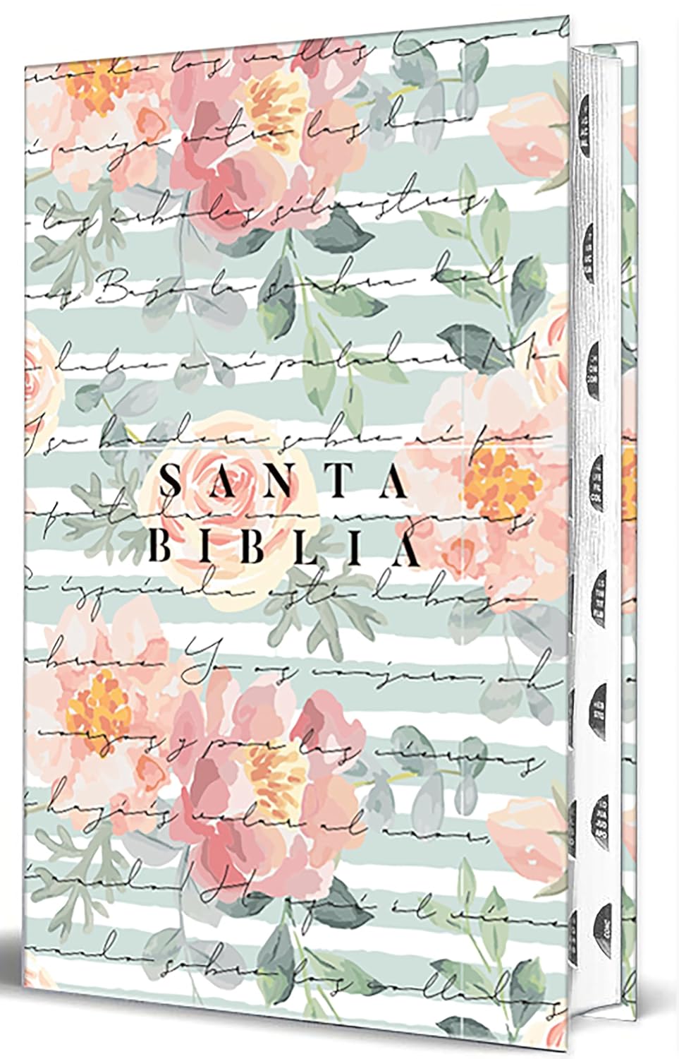 Biblia Rvr 1960 Letra Grande Tamano Manual, Tapa Dura Cantar de Cantares Flores Rosadas Con Indice / Spanish Bible Rvr 1960 Handysize Large Print Hard