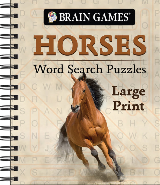 Brain Games - Horses Word Search Puzzles - Large Print + a Fact with Every Puzzle