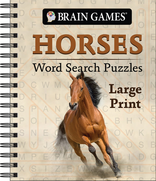 Brain Games - Horses Word Search Puzzles - Large Print + a Fact with Every Puzzle