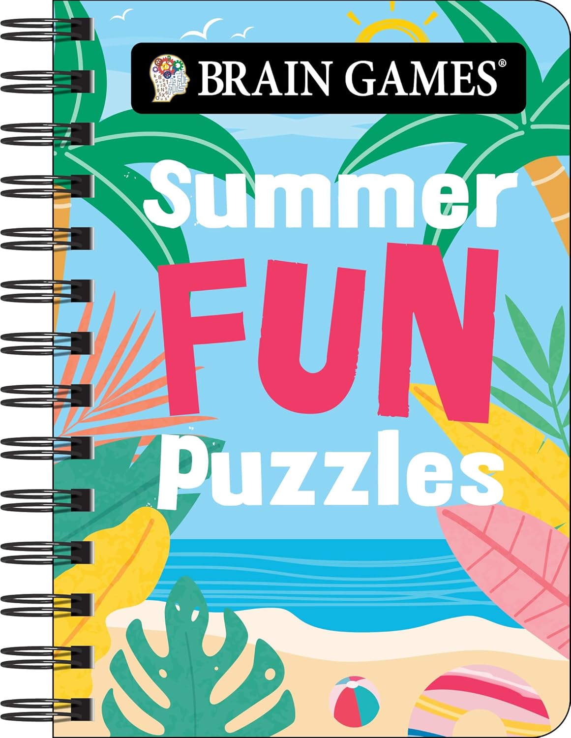 Brain Games - To Go - Summer Fun Puzzles 180+ Variety Puzzles Compact & Portable for Travel Beach, Vacation & Road Trip Activity Book Gift for Adults,