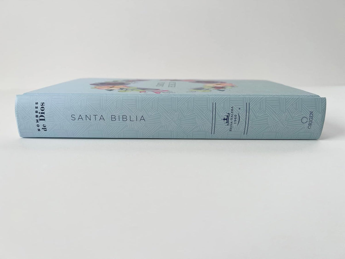 Biblia Rvr 1960 Letra Grande, Manual, Tapa Dura Con Nombres de Dios, Flores Azul / Spanish Bible Rvr 1960 Handy Size, Lp, Hc with Names of God, Blue F