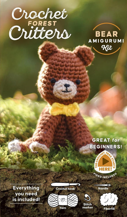 Crochet Forest Critters Amigurumi Kit Bear: Everything You Need Is Included: 100%-Cotton Yarn, Crochet Hook, Stitch Marker, Tapestry Needle, Fiberfill