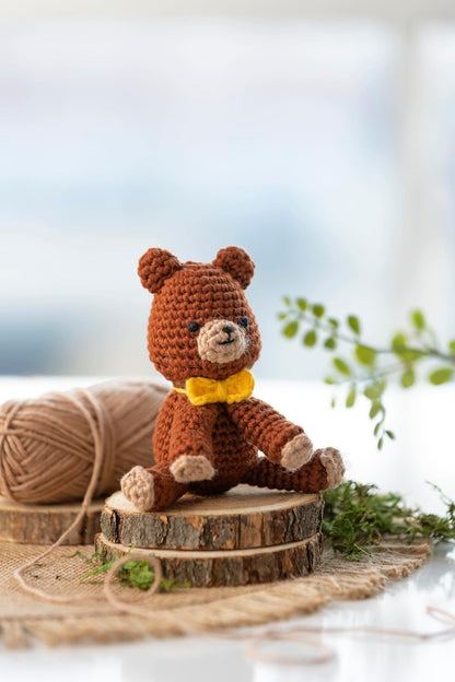 Crochet Forest Critters Amigurumi Kit Bear: Everything You Need Is Included: 100%-Cotton Yarn, Crochet Hook, Stitch Marker, Tapestry Needle, Fiberfill