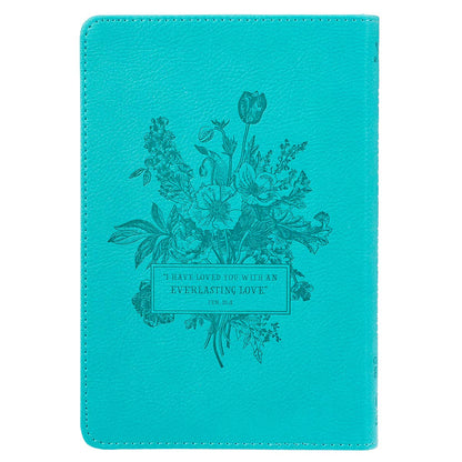 He Whispers Your Name 365 Devotions for Women - Hope and Comfort to Strengthen Your Walk of Faith - Teal Faux Leather Devotional Gift Book w/Ribbon Marker