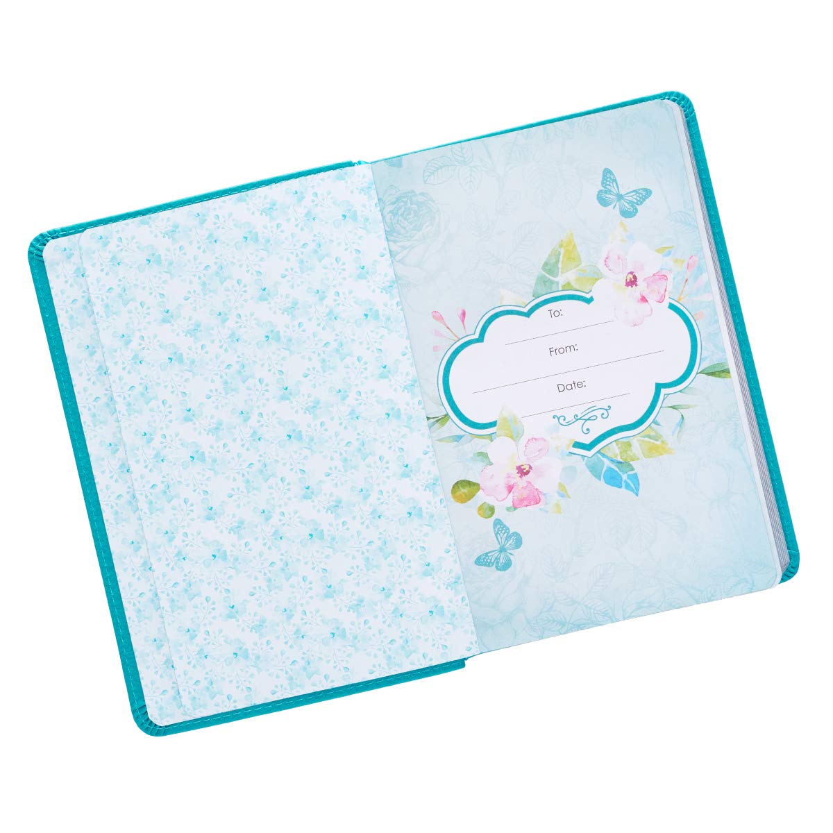 He Whispers Your Name 365 Devotions for Women - Hope and Comfort to Strengthen Your Walk of Faith - Teal Faux Leather Devotional Gift Book w/Ribbon Marker