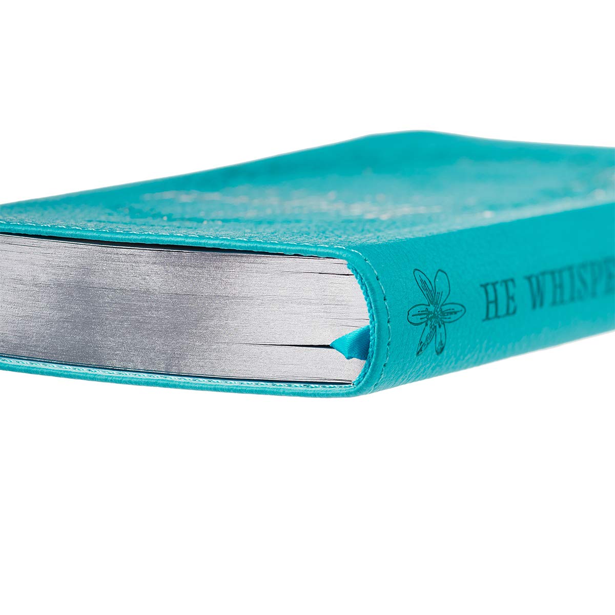 He Whispers Your Name 365 Devotions for Women - Hope and Comfort to Strengthen Your Walk of Faith - Teal Faux Leather Devotional Gift Book w/Ribbon Marker