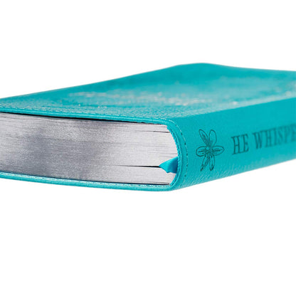 He Whispers Your Name 365 Devotions for Women - Hope and Comfort to Strengthen Your Walk of Faith - Teal Faux Leather Devotional Gift Book w/Ribbon Marker