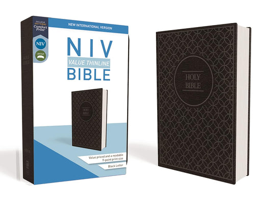 NIV, Value Thinline Bible, Imitation Leather, Gray/Black (Special)