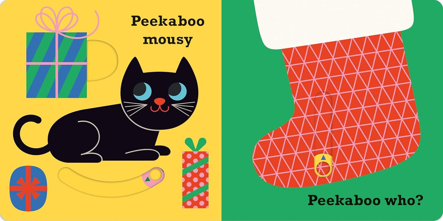 Peekaboo: Santa: (An Interactive Board Book for Babies & Toddlers with Mirror & Sliders to Push, Pull, or Turn. Cute Christmas Artwork Includes an Elf, Reindeer, Tree, & More.) (Peekaboo You)