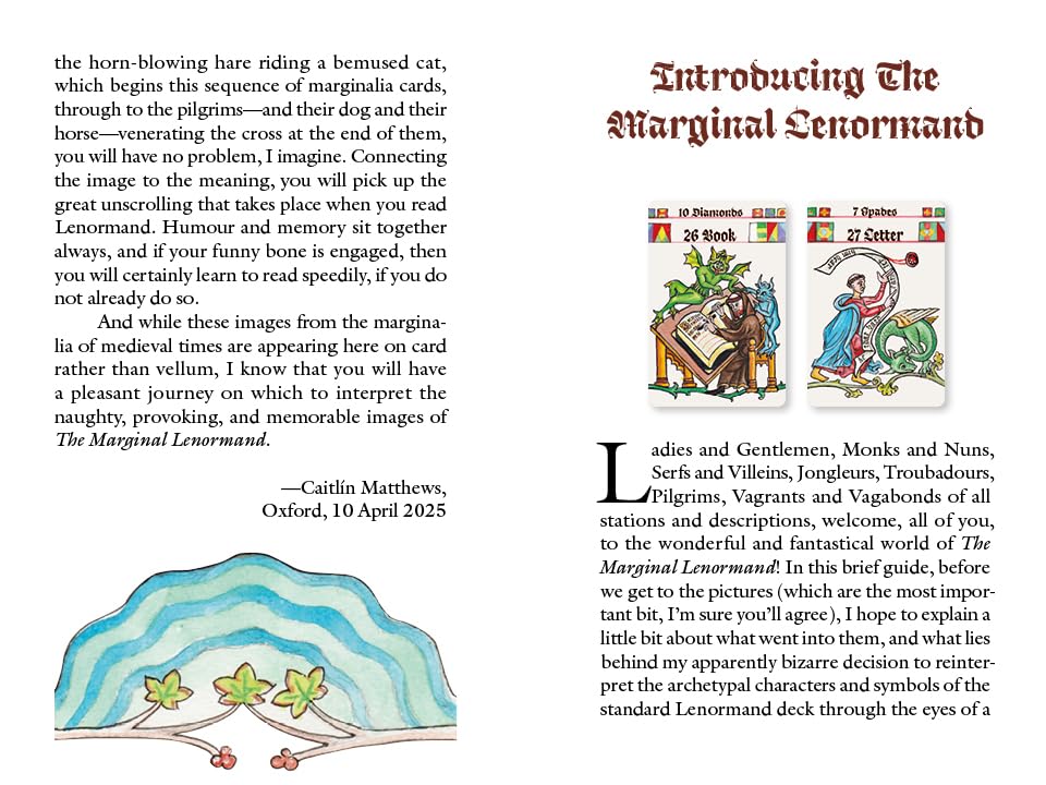 The Marginal Lenormand: An Irreverent Oracle of Medieval Marginalia (Lenormand Box Set with 37 Cards and Guide Book)