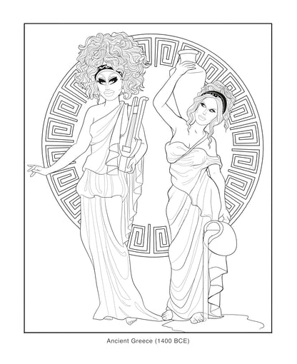 Trixie and Katya Coloring Through History