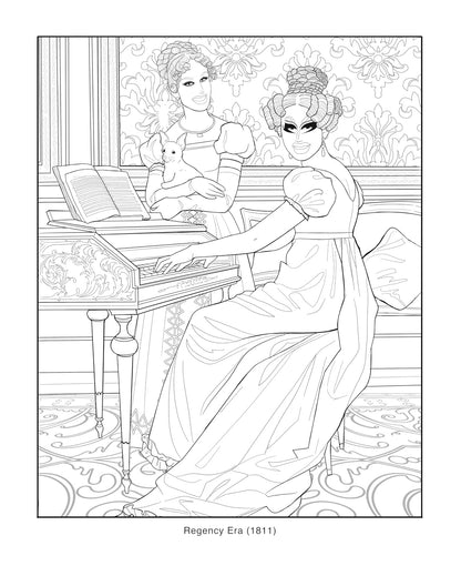Trixie and Katya Coloring Through History