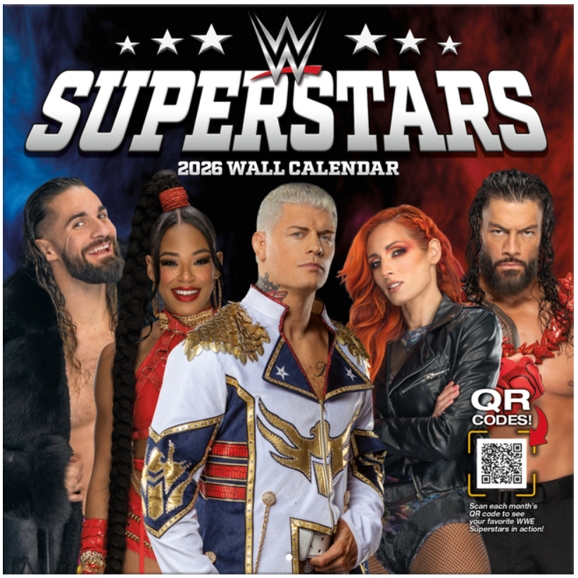 WWE Superstars 2026 12x12 Team Wall Calendar