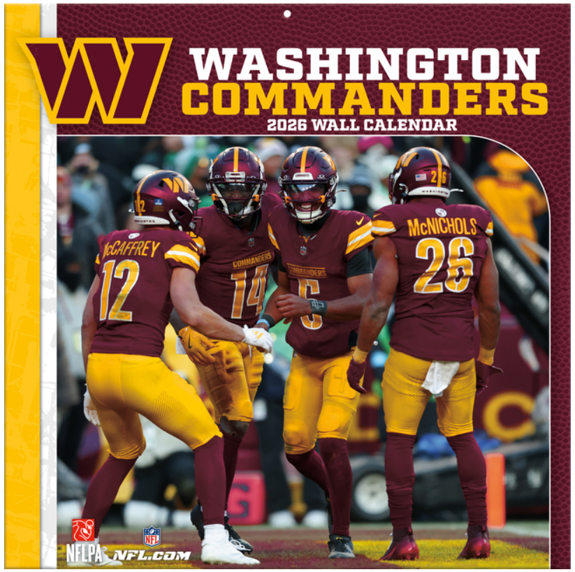 Washington Commanders 2026 12x12 Team Wall Calendar