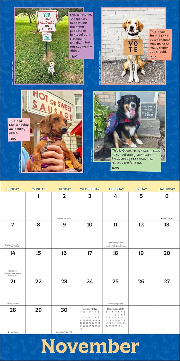 WeRateDogs 2027 Wall Calendar