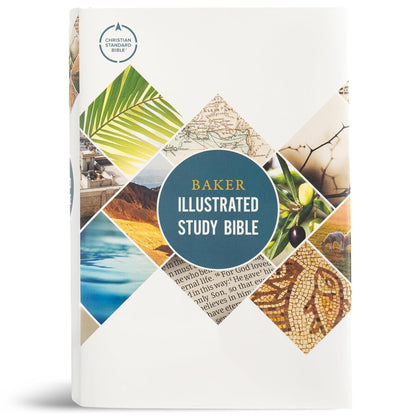 CSB Baker Illustrated Study Bible, Hardcover, Red Letter, Full Color Interior, Study Note Commentary, Articles, Images, Illustrations, Reconstructions, Definitions, Outlines, Maps