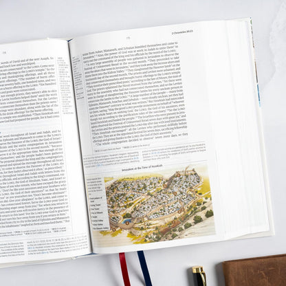CSB Baker Illustrated Study Bible, Hardcover, Red Letter, Full Color Interior, Study Note Commentary, Articles, Images, Illustrations, Reconstructions, Definitions, Outlines, Maps
