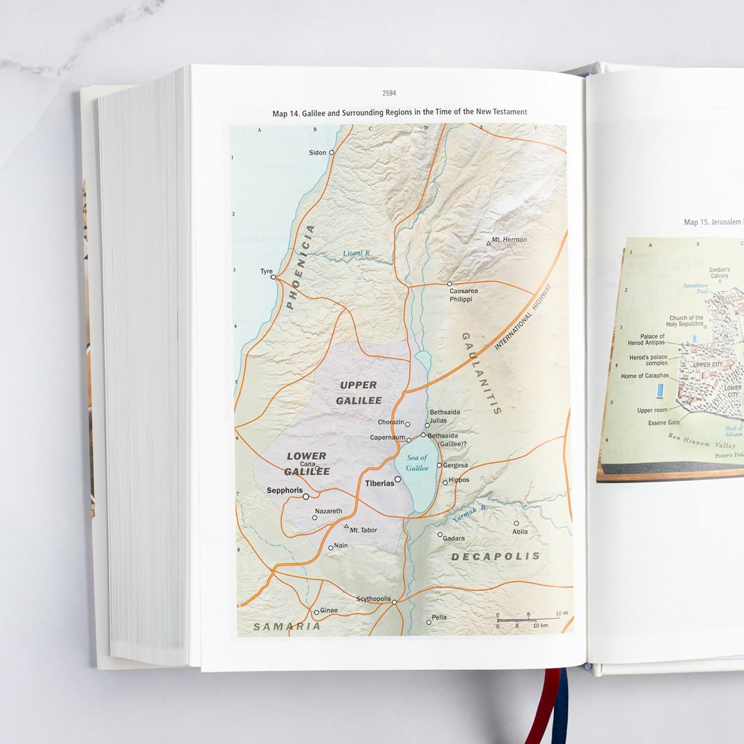CSB Baker Illustrated Study Bible, Hardcover, Red Letter, Full Color Interior, Study Note Commentary, Articles, Images, Illustrations, Reconstructions, Definitions, Outlines, Maps