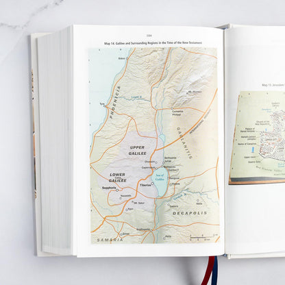 CSB Baker Illustrated Study Bible, Hardcover, Red Letter, Full Color Interior, Study Note Commentary, Articles, Images, Illustrations, Reconstructions, Definitions, Outlines, Maps