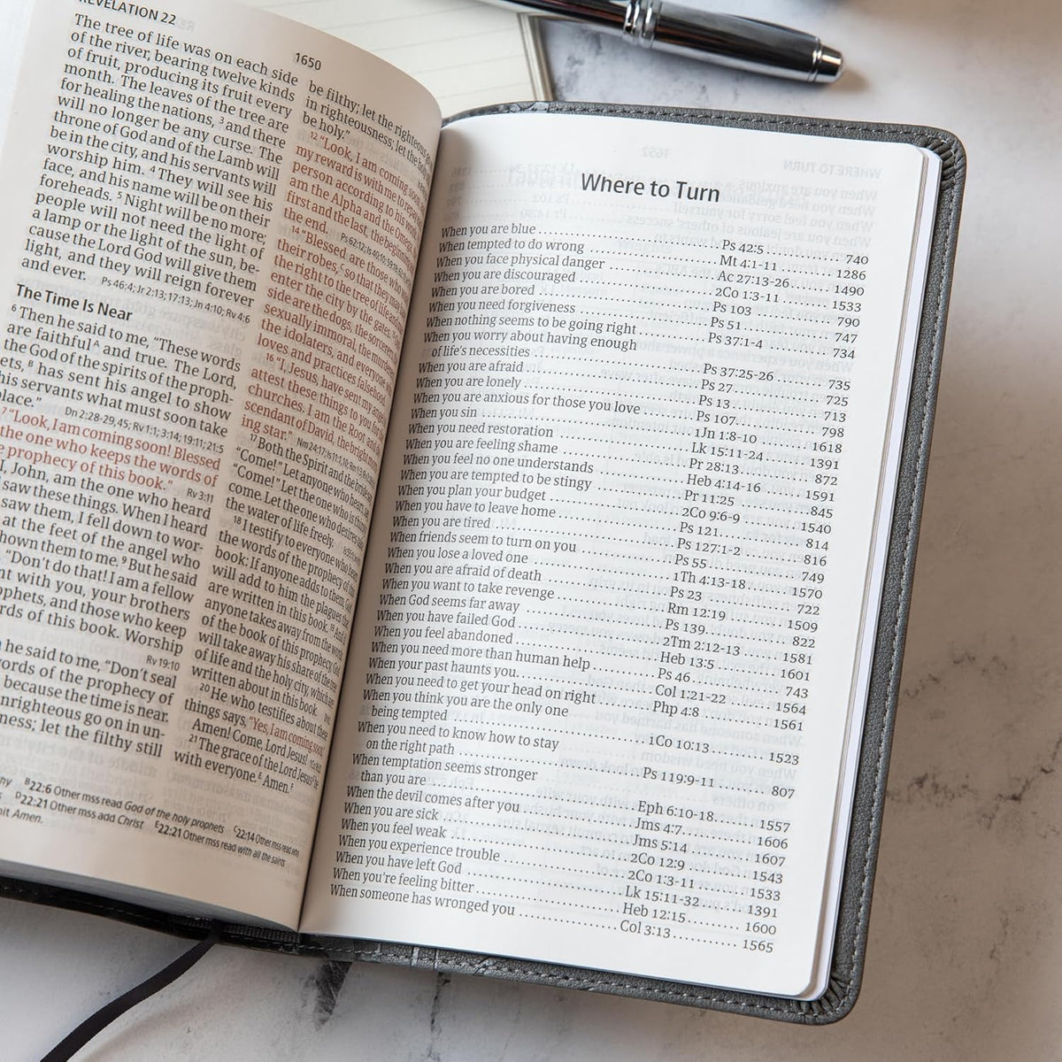 CSB Large Print Personal Size Reference Bible, Charcoal Leathertouch