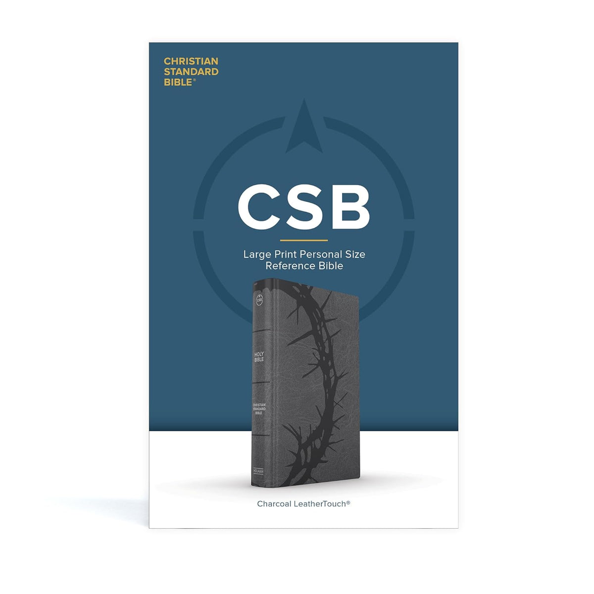 CSB Large Print Personal Size Reference Bible, Charcoal Leathertouch