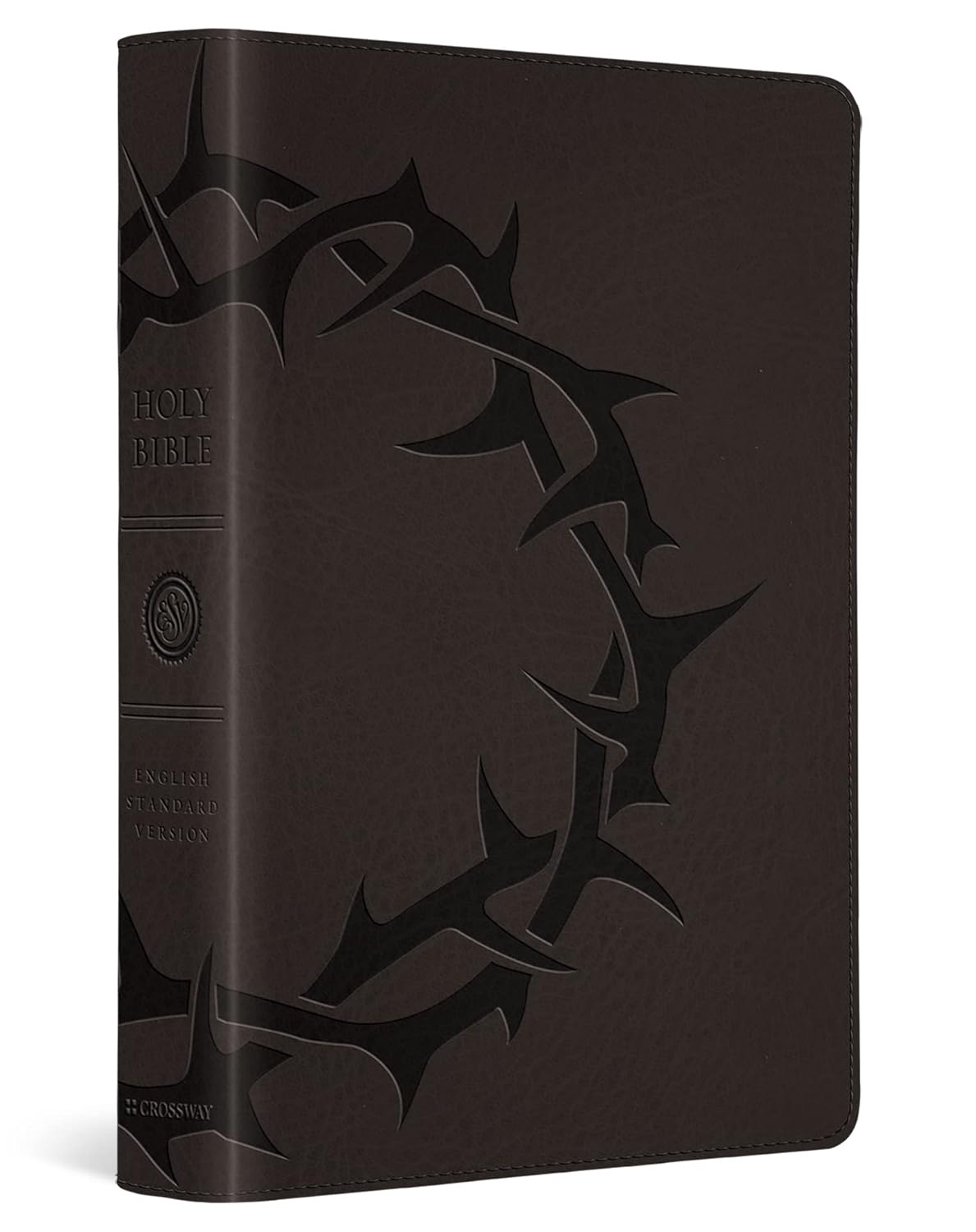 ESV Large Print Compact Bible, Red Letter (Trutone, Charcoal, Crown Design)