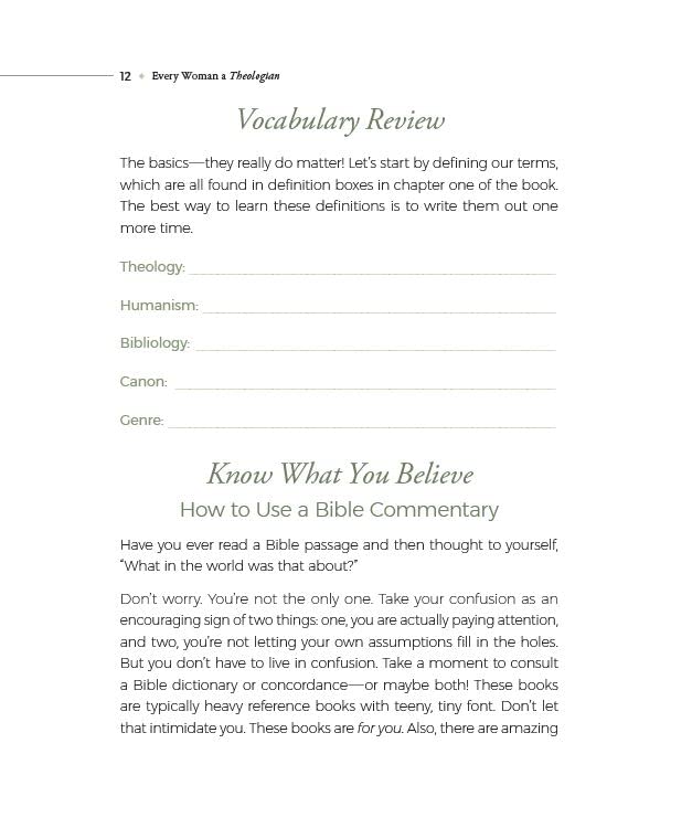 Every Woman a Theologian Workbook: Know What You Believe. Live It Confidently. Communicate It Graciously.