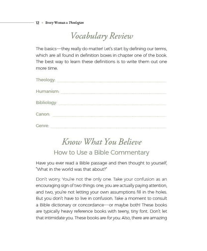 Every Woman a Theologian Workbook: Know What You Believe. Live It Confidently. Communicate It Graciously.