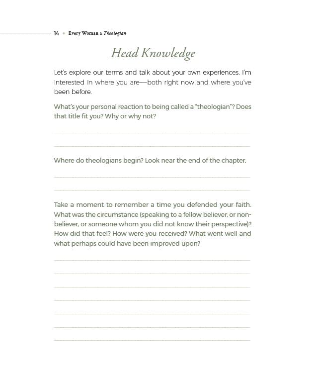 Every Woman a Theologian Workbook: Know What You Believe. Live It Confidently. Communicate It Graciously.